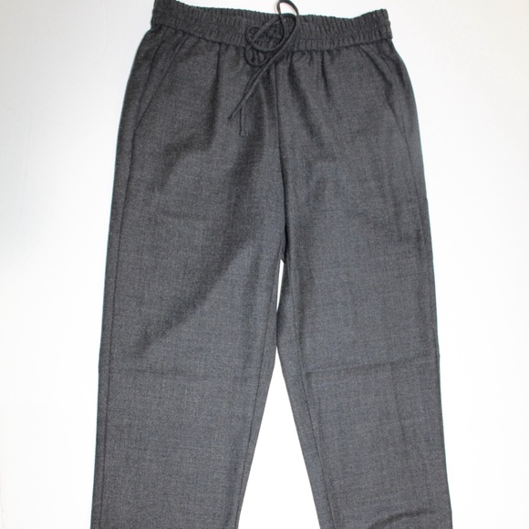 J. Crew Drawstring Comfort Wool Blend Jogger Pants Charcoal Gray Women's Size 00 - Picture 1 of 7